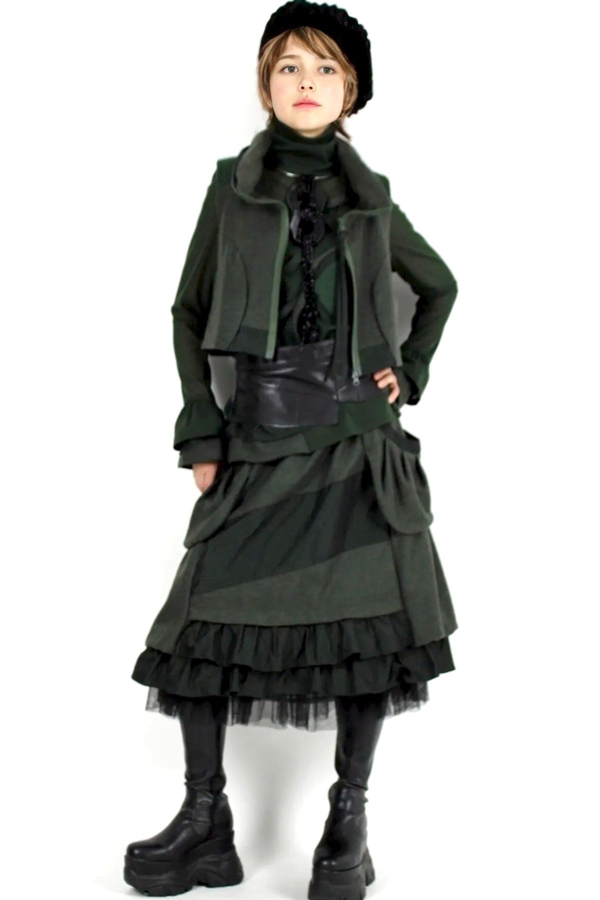 EIKO KONDO　エイココンドウ　ロングコート　ストライプ　フリル　ブラック 2025年最新】エイココンドウ コートの人気アイテム - メルカリ