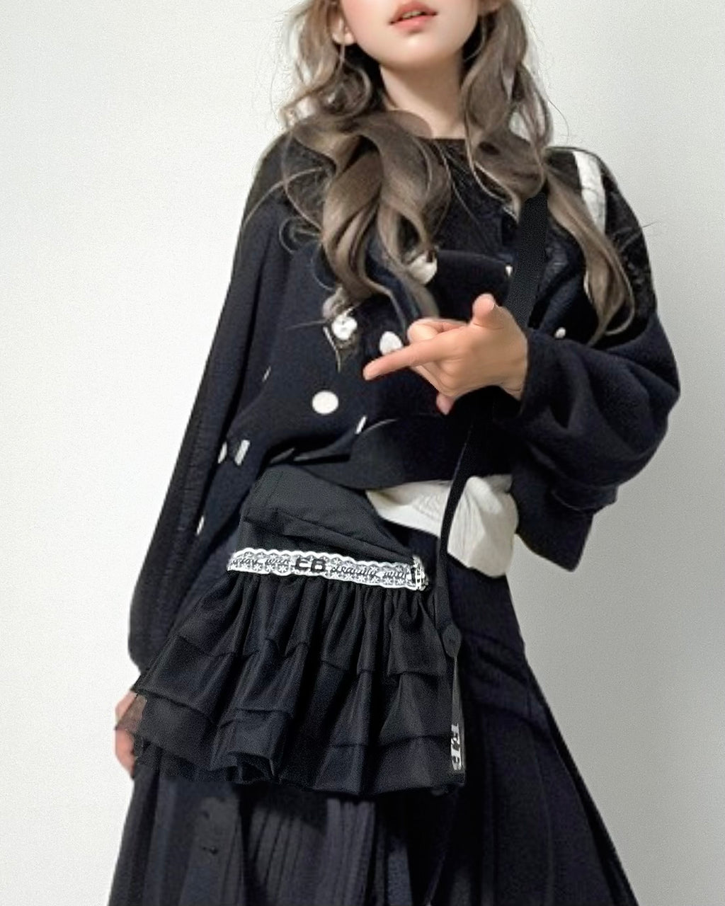 超最新◆リナシメント◆人気フリルデザイン！定番人気の黒エコレザージャケット！XS 超最新◇リナシメント◇人気フリルデザイン！定番人気の黒