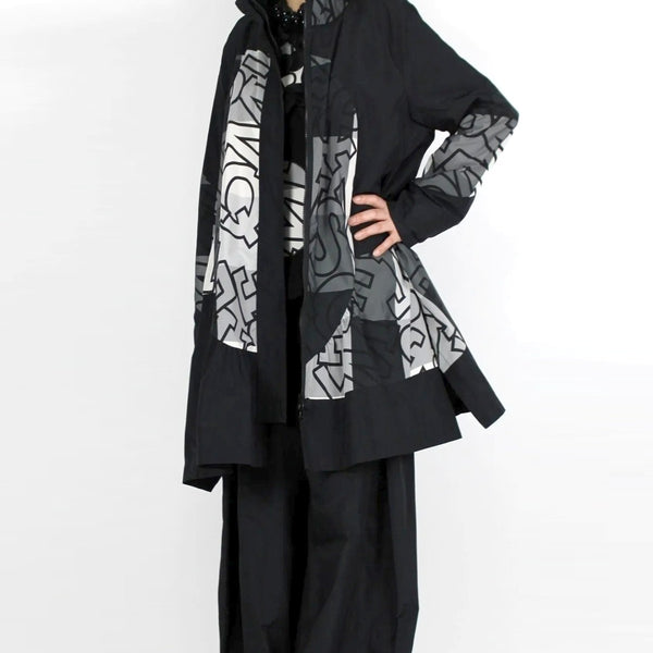 美品　希少品　エイココンドウ　フーテッドコート　特殊生地　ロング丈　黒　42 EIKO NEW ARRIVALS – eternallyblaze