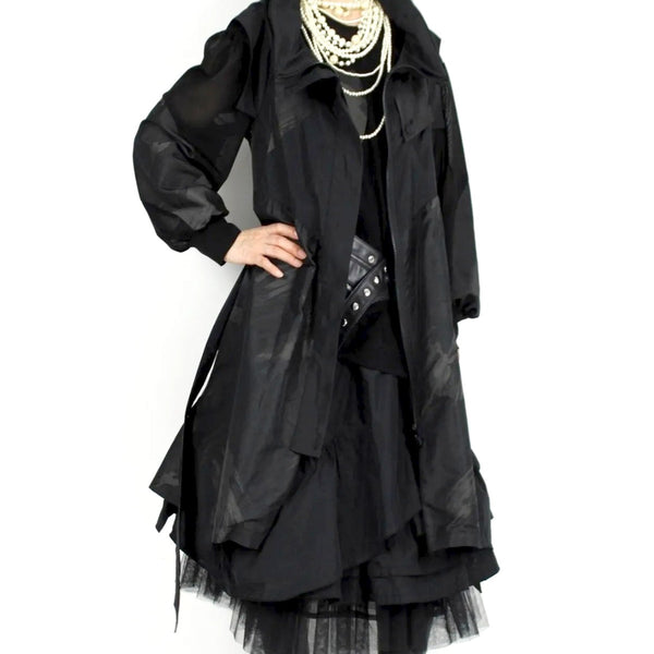 美品　エイココンドウ　ロングベストジャケット　ワイヤー入り襟　サイズ40 美品 エイココンドウ ロングベストジャケット ワイヤー入り襟